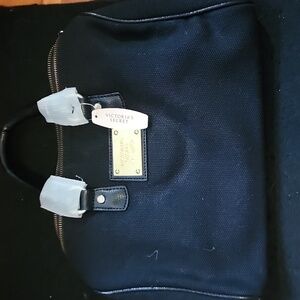 Victoria's Secret Black canvas make-up bag 11x6x7.5 Inches